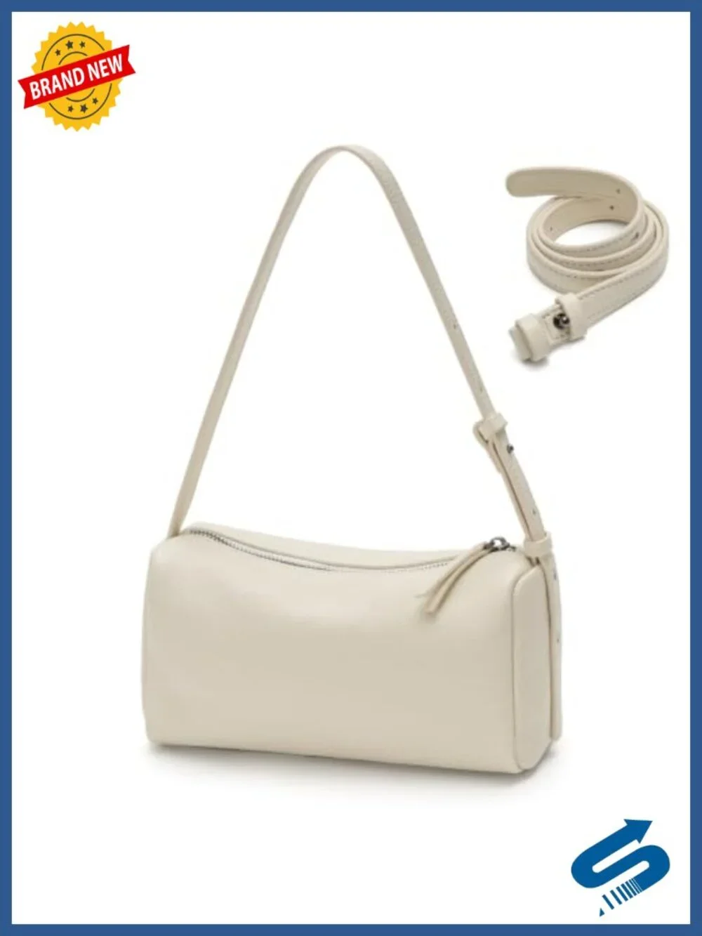 Full Grain Cowhide Leather Crossbody Hobo Bag with Adjustable Strap